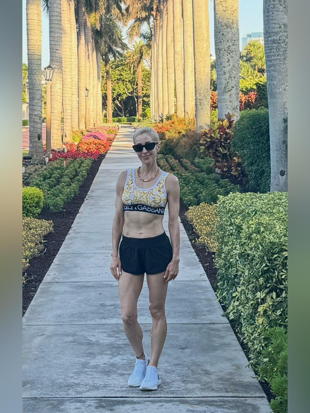 Dolce & Gabbana White & Gold Baroque Crop Sports Top